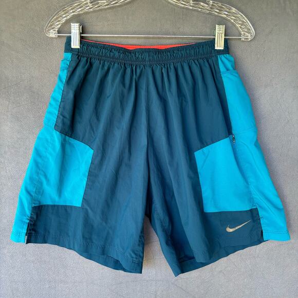 Nike Dri- Fit Shorts Performance Running Gorpcore Men's Medium Blue Hiking Climb - Picture 1 of 10